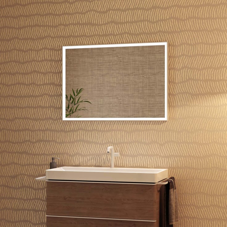Hansgrohe Xarita E speil med lys, sensor, dimbart, 100,6x70,6 cm, matt hvit