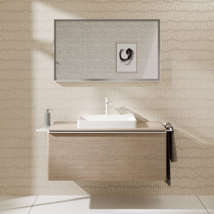 Hansgrohe Xarita E spejl med lys, sensor, dæmpbar, 120,6x70,6 cm, mat hvid