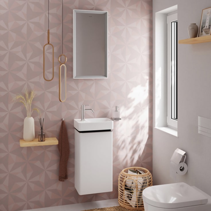 Hansgrohe Xelu Q underskab 34x24,5 cm, venstre, hvid højglans