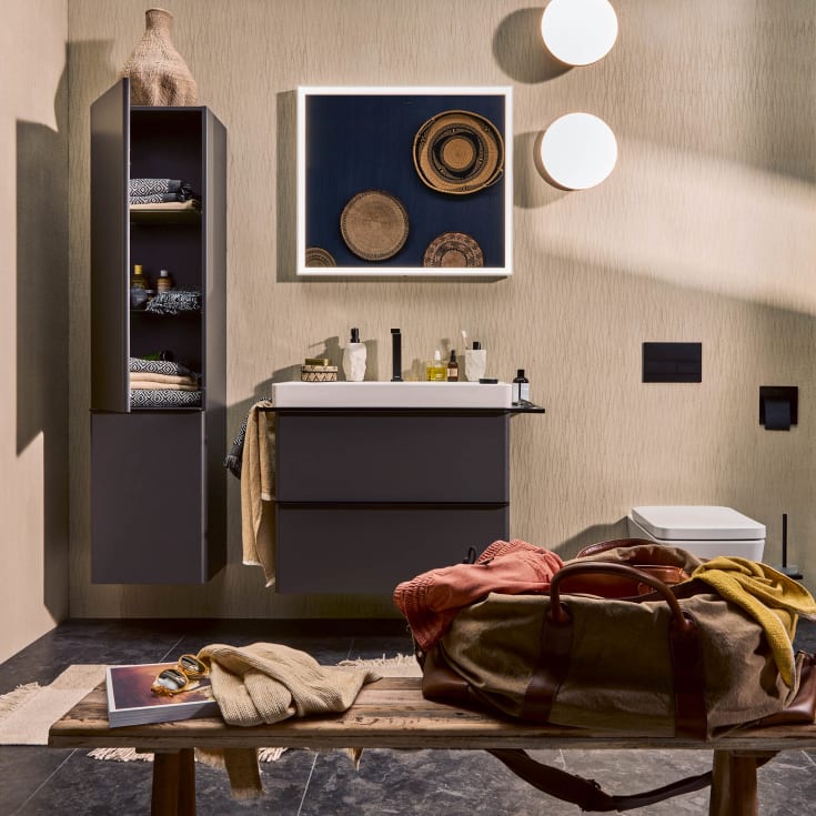 Hansgrohe Xelu Q højskab 40x165,5 cm, venstre, mat grå