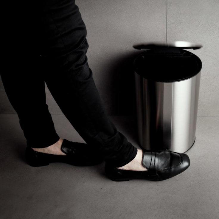 Unidrain Reframe toalettavfallskorg, 4 liter, borstat rostfritt stål