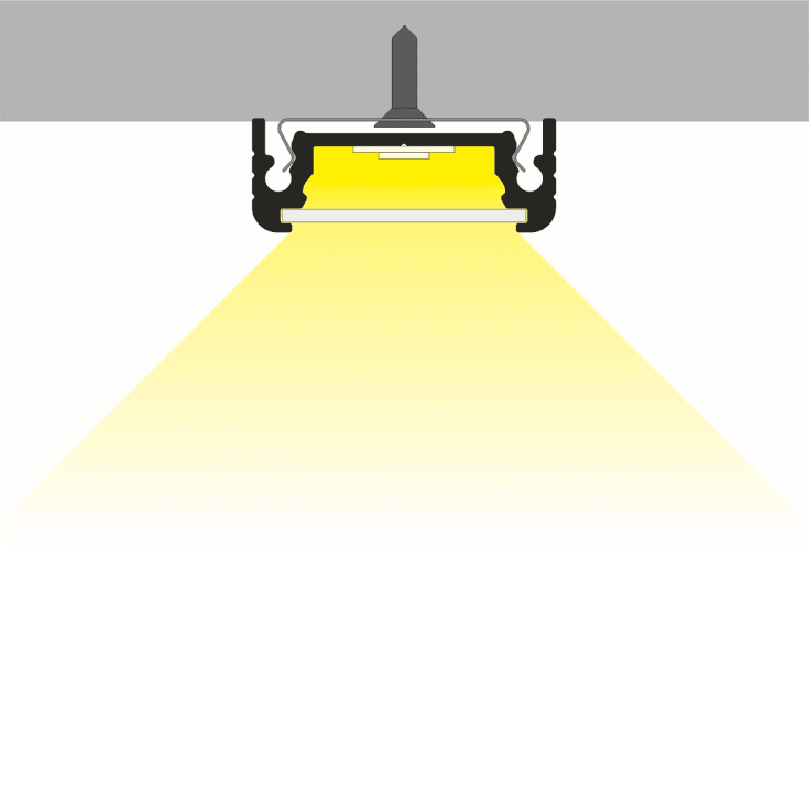 All-Light aluprofil, påbyg, grå