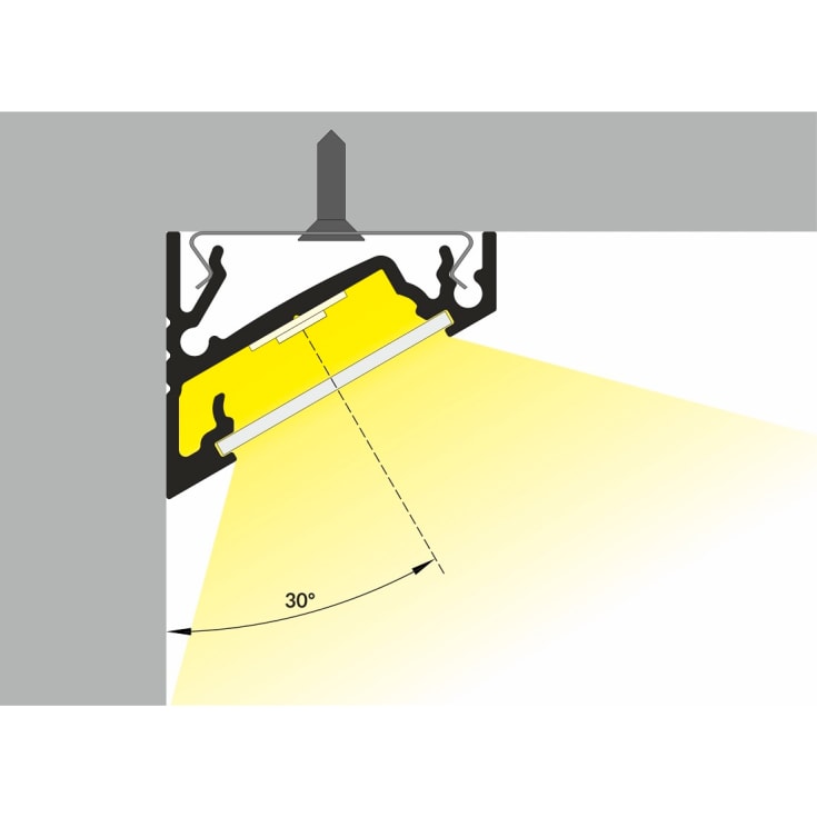 All-Light aluprofil, vinklet, sort