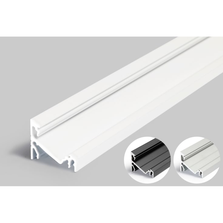 All-Light aluprofil, vinklet, hvid