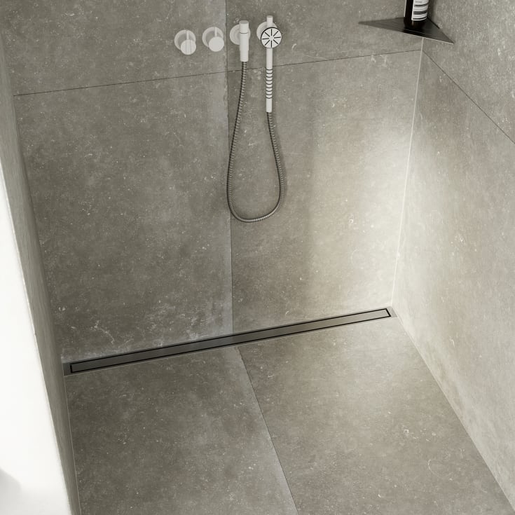 Unidrain HighLine Colour panel rist, 1000 mm, poleret rustfrit stål