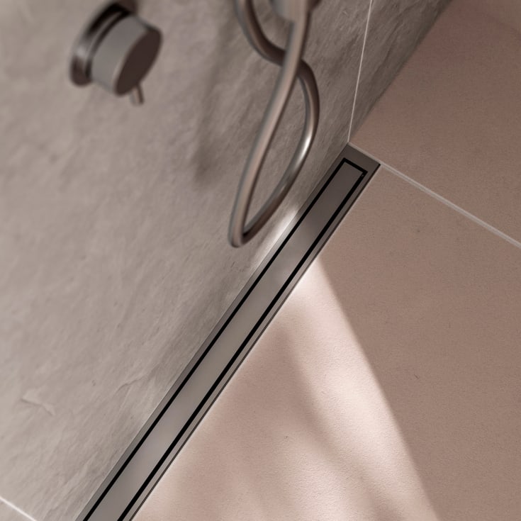 Unidrain HighLine Colour panel rist, 1000 mm, poleret rustfrit stål