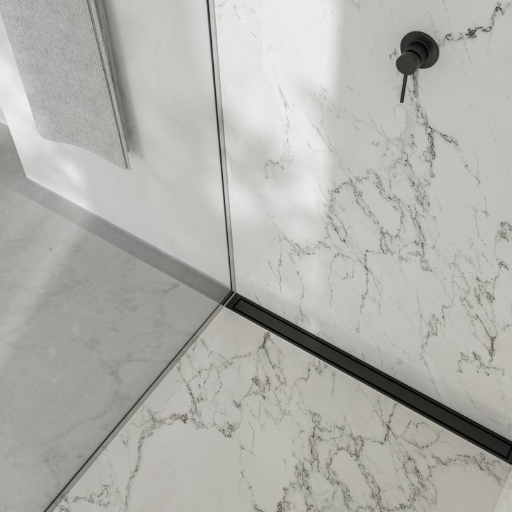 Unidrain HighLine Colour panel rist, 700 mm, børstet sort