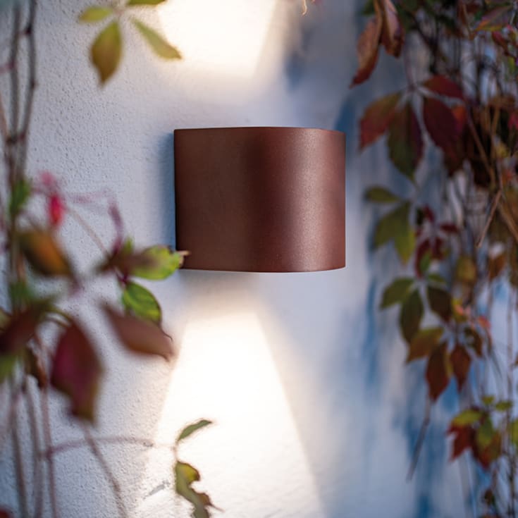 SG Artes Round udendørs væglampe, 2700K, corten