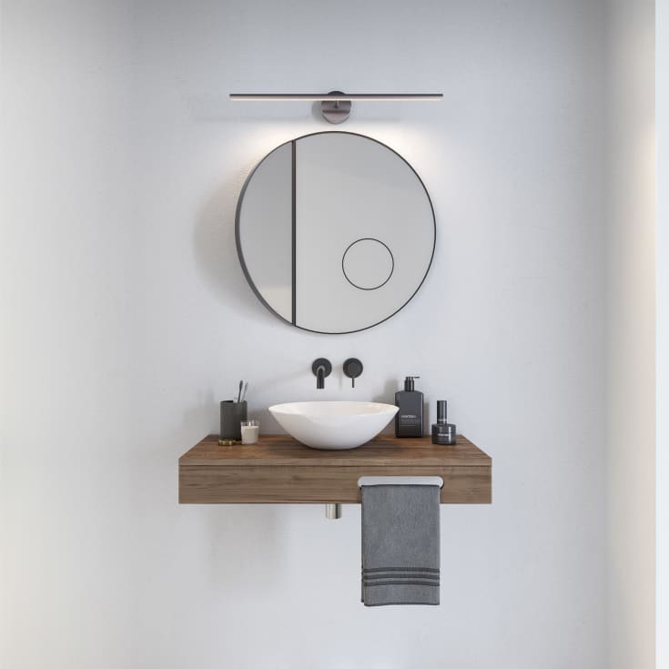 Nordlux IP S13 spegellampa, borstat stål, 60 cm