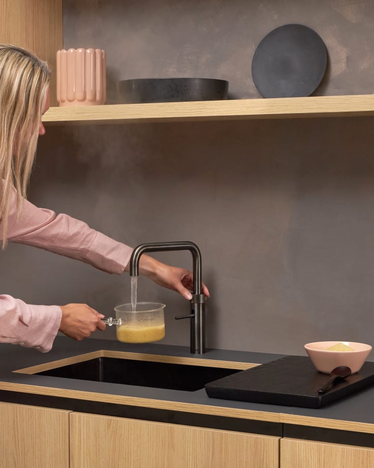 Quooker Fusion Square køkkenarmatur, sort krom