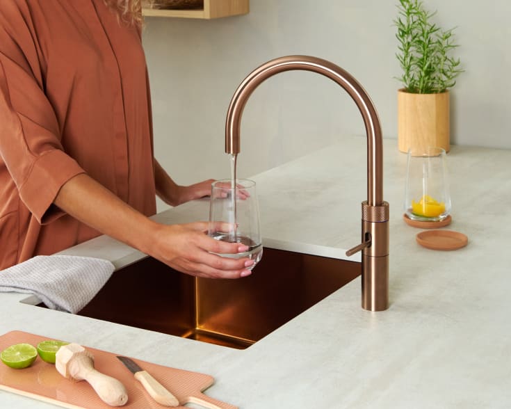 Quooker Fusion Round køkkenarmatur, rosa kobber