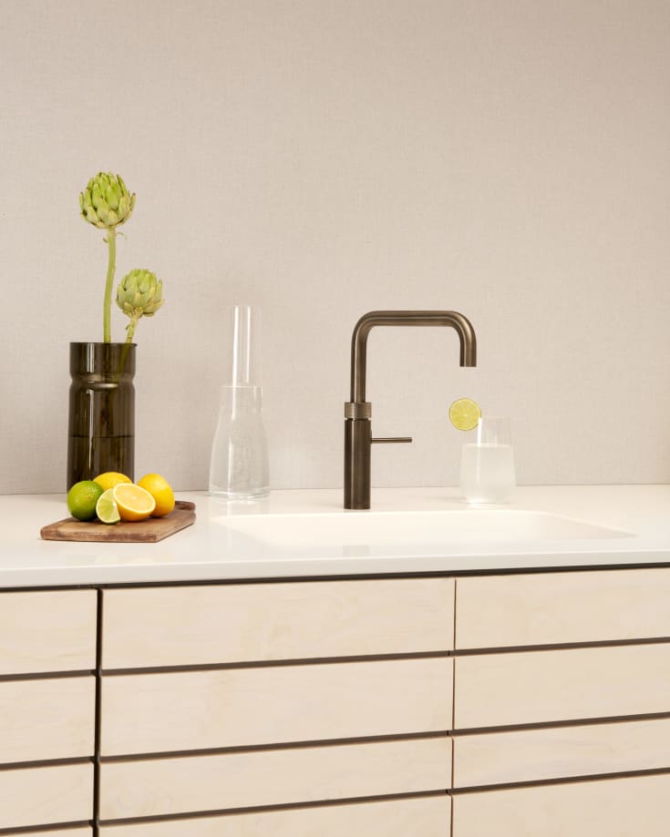 Quooker Fusion Square kjøkkenkran, med PRO3 beholder, sort krom