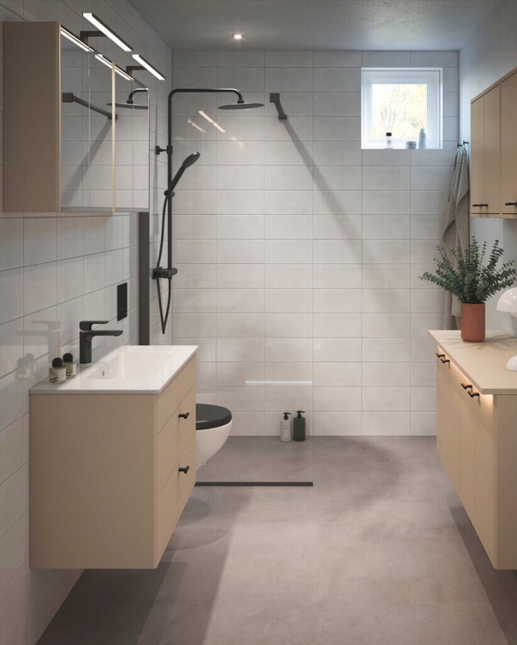 Gustavsberg Graphic spegelskåp, 60x55 cm, beige