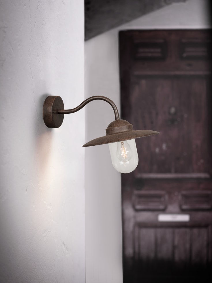 Nordlux Luxembourg vägglampa utomhus, rost
