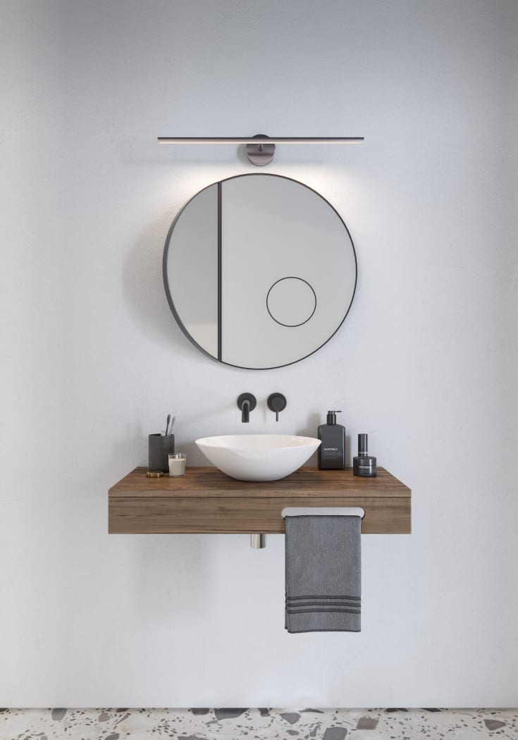 Nordlux IP S13 spejllampe, børstet stål, 60 cm