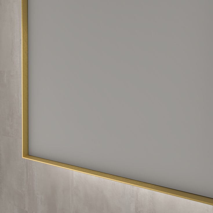 Sanibell INK SP32 LED spejl 80x80cm på børstet mat guld ramme