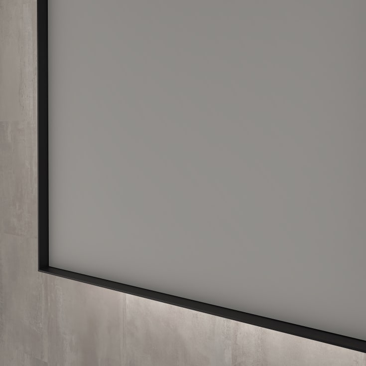 Sanibell INK SP32 LED spejl 80x80cm på børstet metal sort ramme