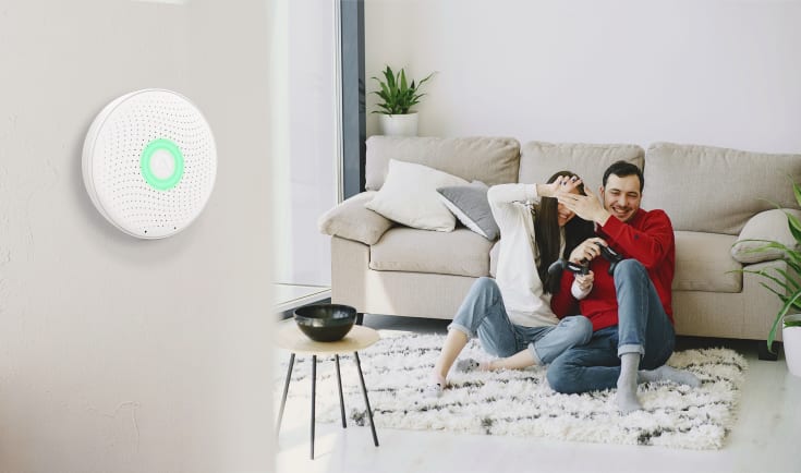 Airthings Wave Plus radon- och luftkvalitetsmätare, vit