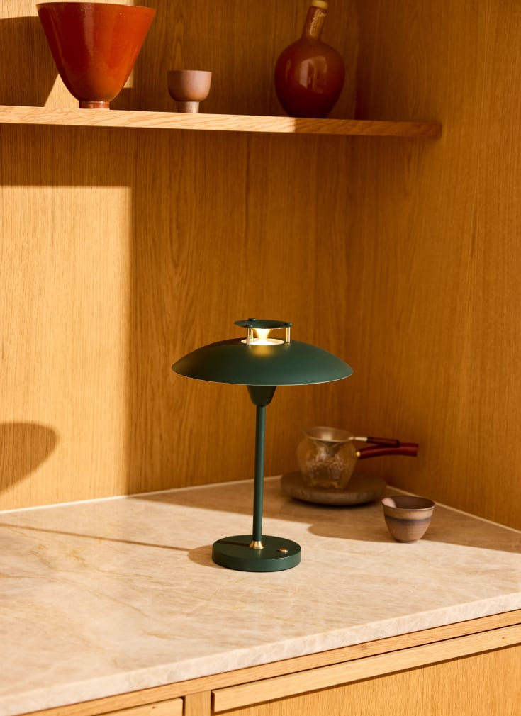 4 stk Halo Design Stepp 1-2-3 oppladbar bordlampe, grønn