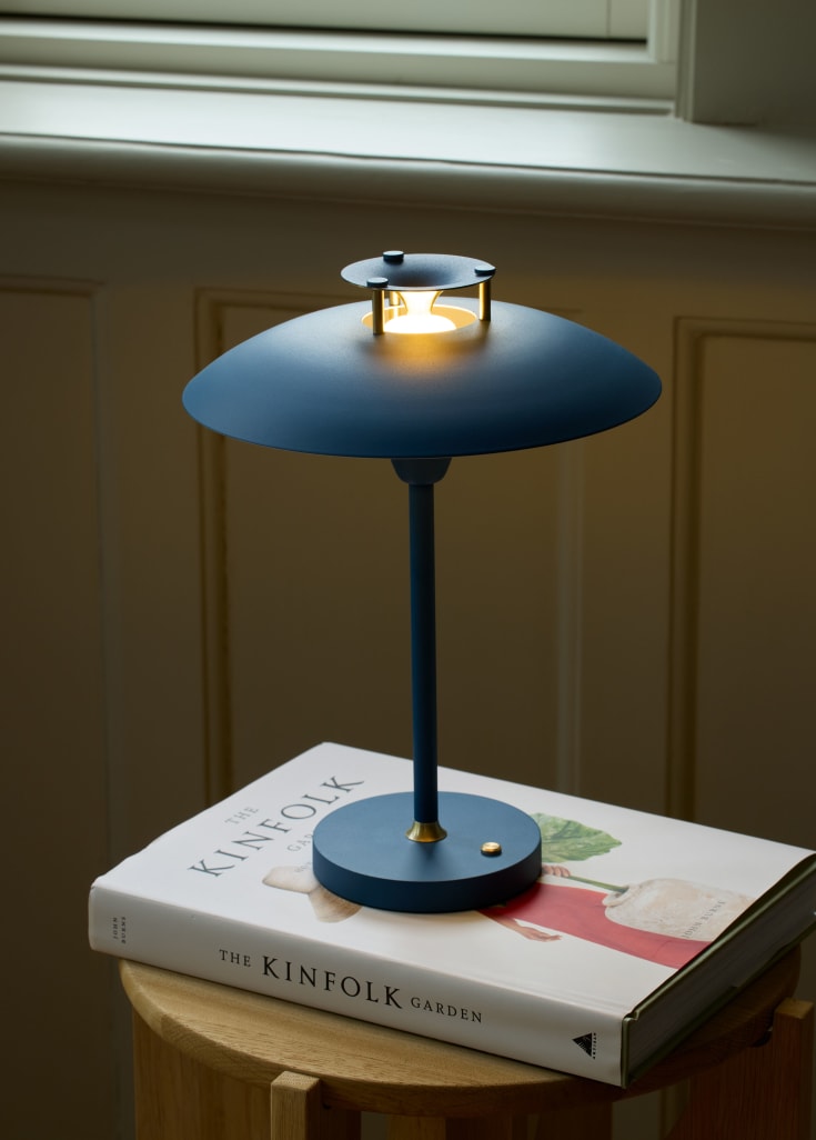 4 stk Halo Design Stepp 1-2-3 genopladelig bordlampe, blå