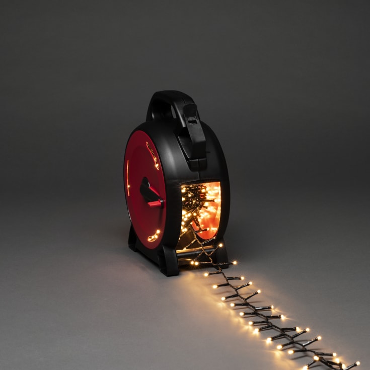 4 st Konstsmide Cluster ljusslinga utomhus på kabeltrumma, 600 varmvita ljus, 13,18 meter