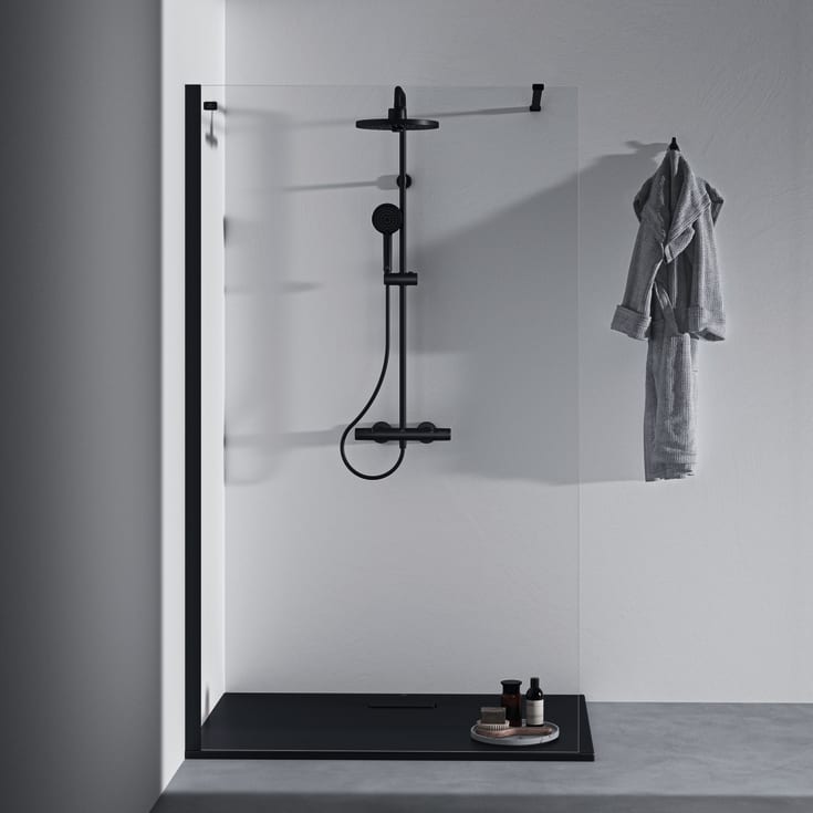 Ideal Standard Ceratherm T25+ brusesæt, vandbesparende, mat sort