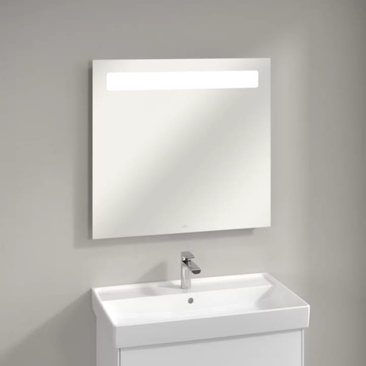 Villeroy & Boch spegel med belysning, dimbar, 80x75 cm