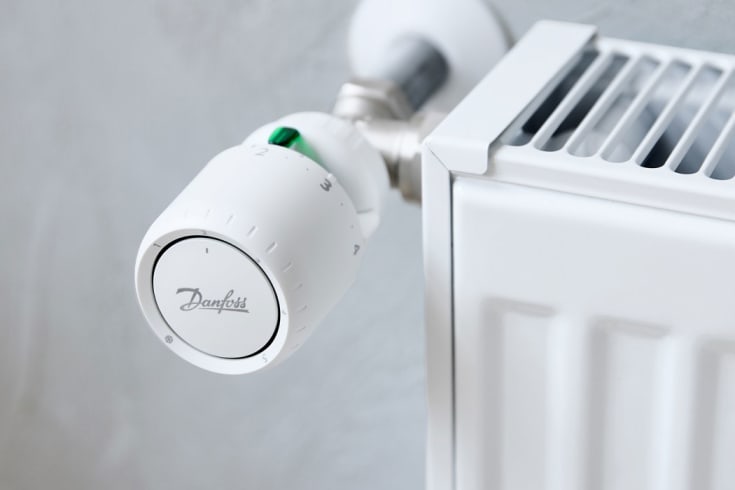 Danfoss Aveo RA termostat, fjernføler, snapkobling, hvid