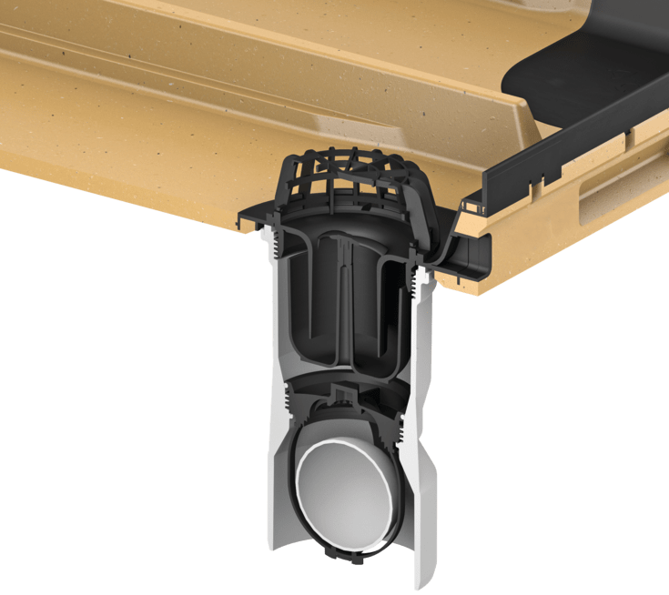 Aco Vario afløbstilslutning, bladfang, Ø110 mm