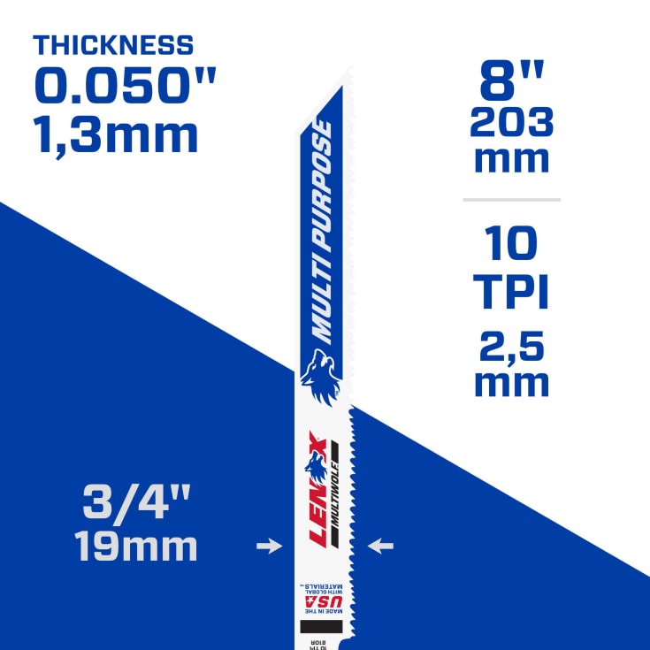 Lenox bajonetsavklinge til metal 10 tpi 200 mm, 25 stk.