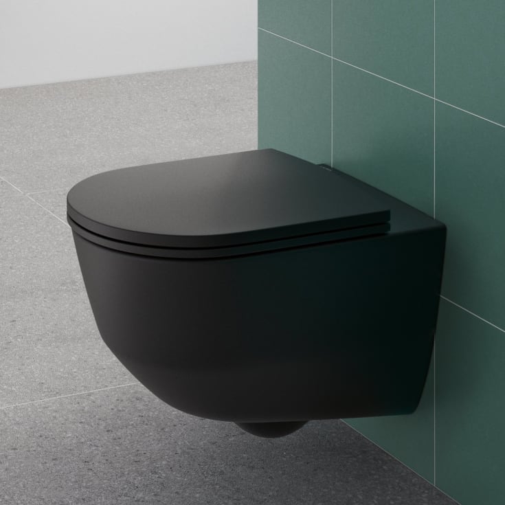 Laufen Pro væghængt toilet, uden skyllekant, mat sort