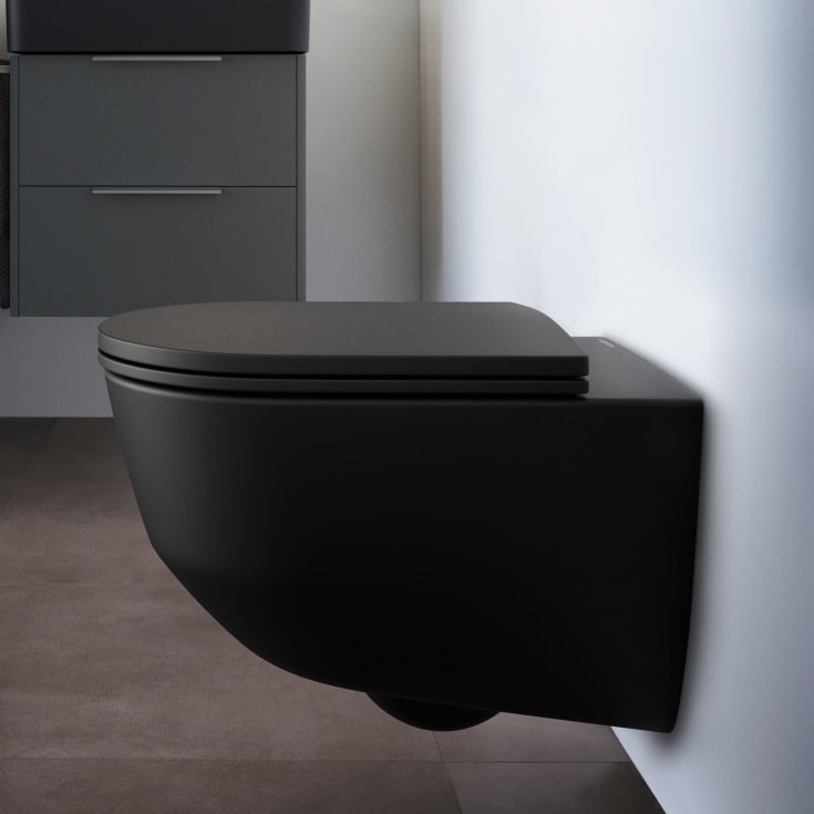 Laufen Pro væghængt toilet, uden skyllekant, mat sort