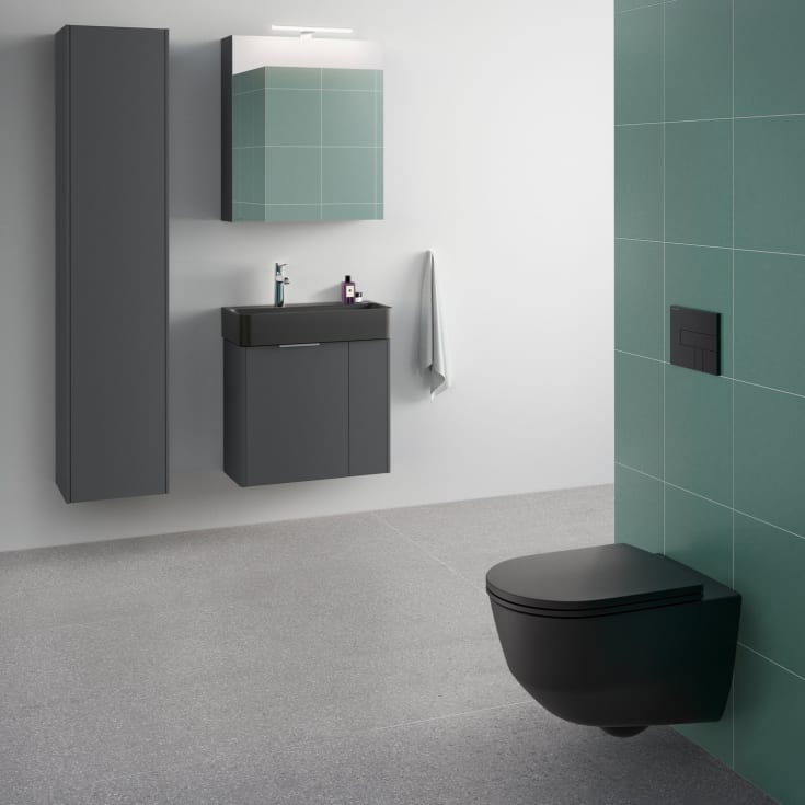 Laufen Pro væghængt toilet, uden skyllekant, mat sort