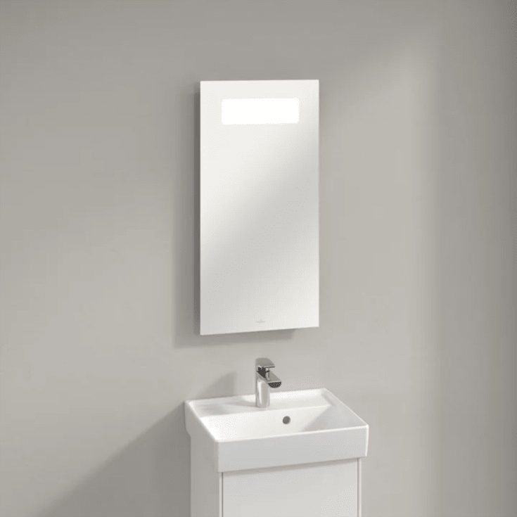 Villeroy & Boch speil med lys, dimbart, 37x75 cm