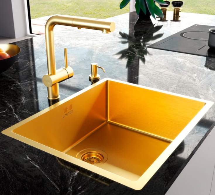 Lavabo Kubus 500 Soft diskbänk, 54x44 cm, mässing