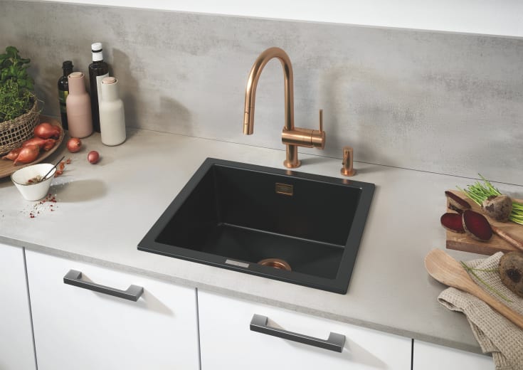 GROHE såpedispenser t/hh messing kul soloppgang