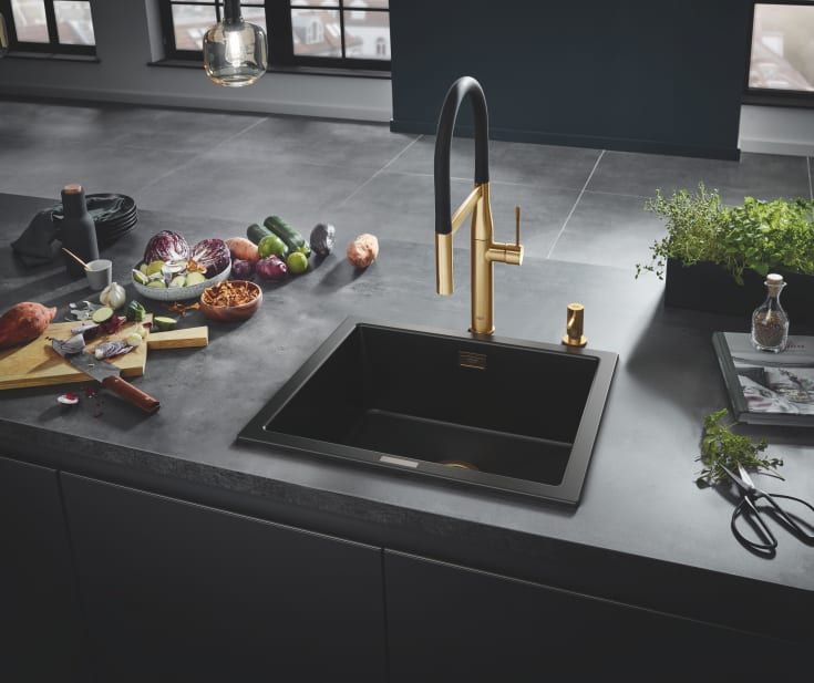 GROHE tvål dispenser t/h mässing borstad cool soluppgång