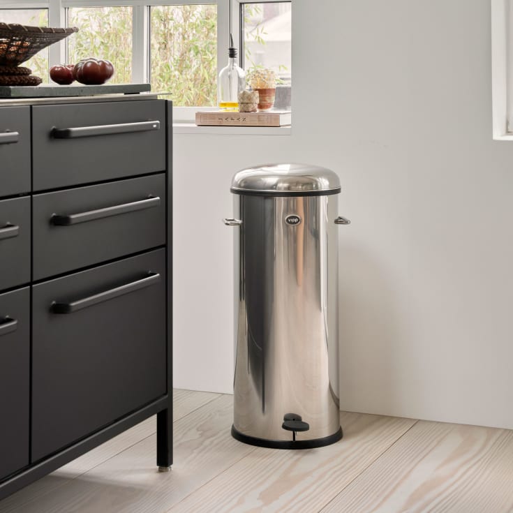 Vipp affaldsspand, 30 liter, pedal, rustfrit stål