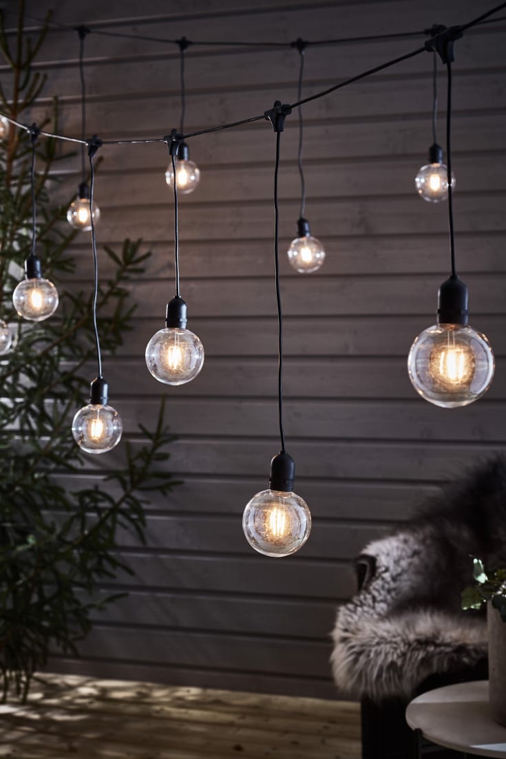 GARDEN 24 DECO Lyskæde 10L Ekstra sort/klar