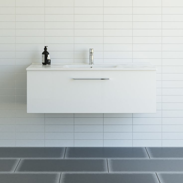 Dansani Mido+ møbelpakke, 121x45,5 cm, hvid højglans