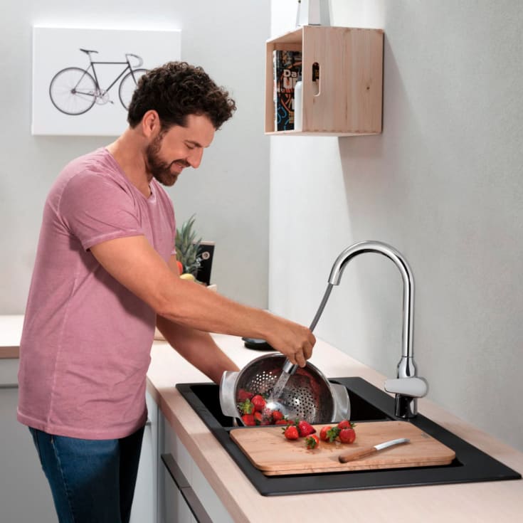 Hansgrohe Focus M41 kjøkkenarmatur, uttrekkbar tut, krom