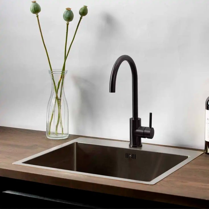 Lavabo Kubus 540 Soft diskbänk, 54x50 cm, svart krom