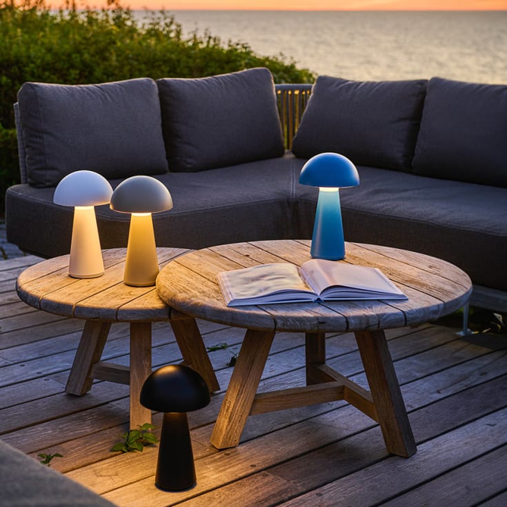 4 stk Sirius Sam oppladbar bordlampe, blå