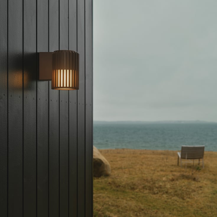 Nordlux Aludra vägglampa utomhus, brun