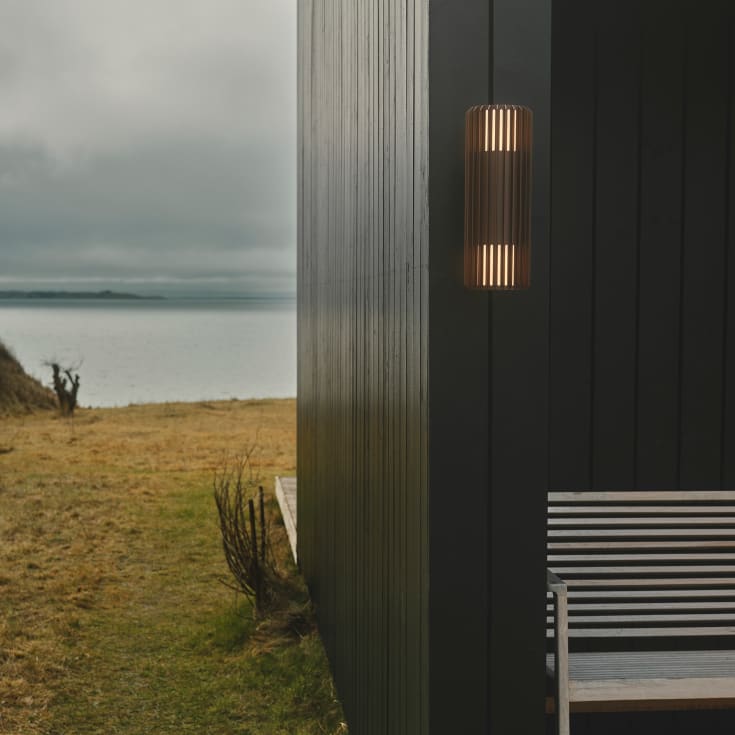 Nordlux Aludra Double vägglampa utomhus, brun