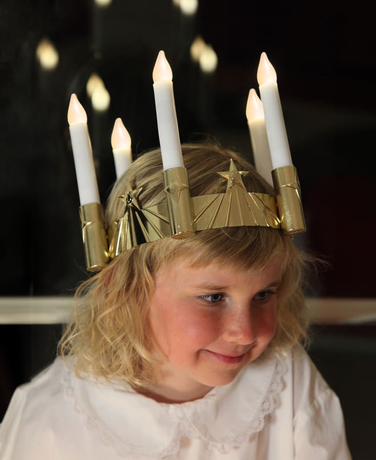 Star Trading Santa Lucia luciakrone til batteri, guld