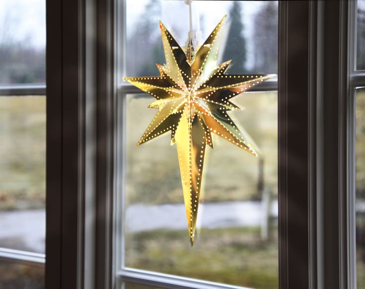 Star Trading Betlehem julestjerne med lys, 25 cm, hvid