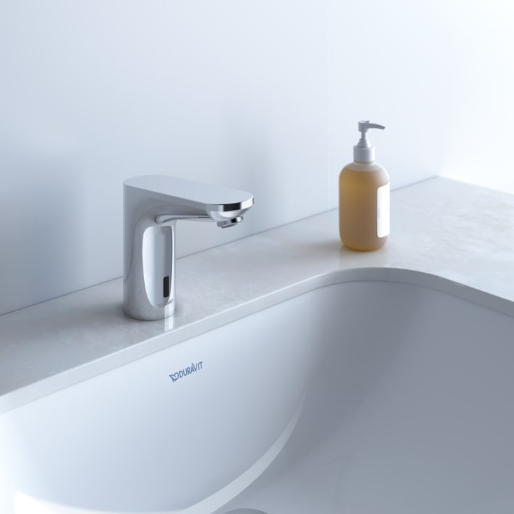 Duravit Sensor 1 servantbatteri, berøringsfritt, krom