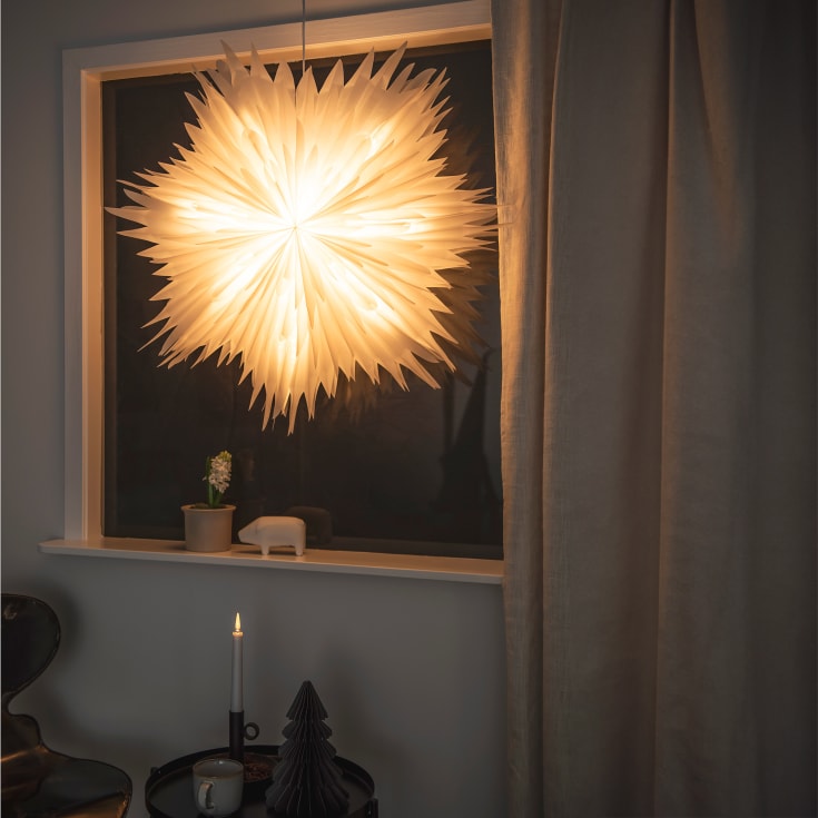 Konstsmide julestjerne med lys, 80 cm, hvid