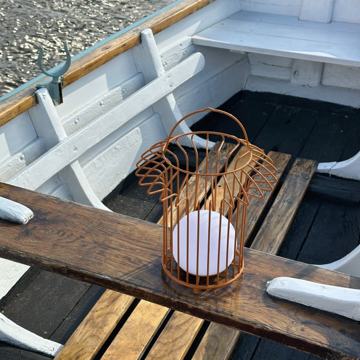 Dyberg Larsen Basket uppladdningsbar utomhumlykta, orange